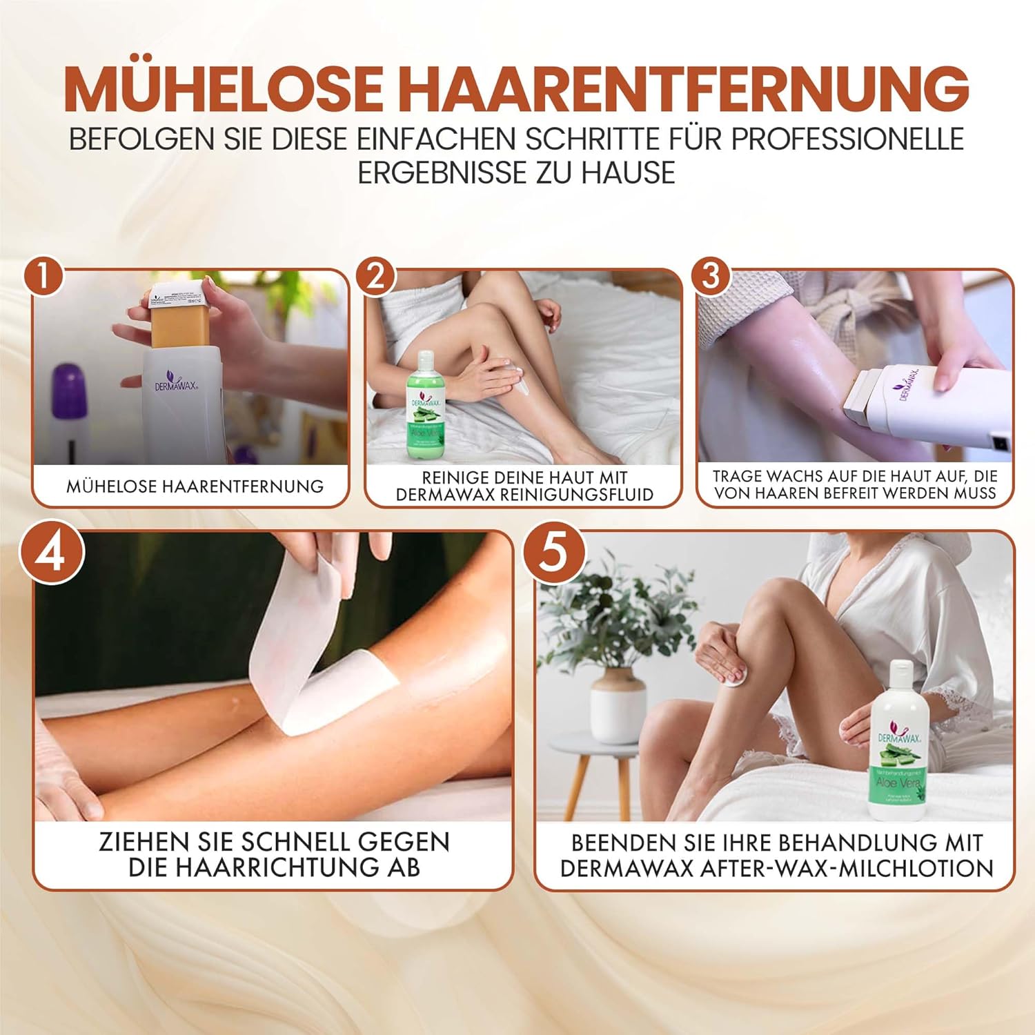 Dermawax Argan Roll-On-Wachspatronen - 6 x 100 ml