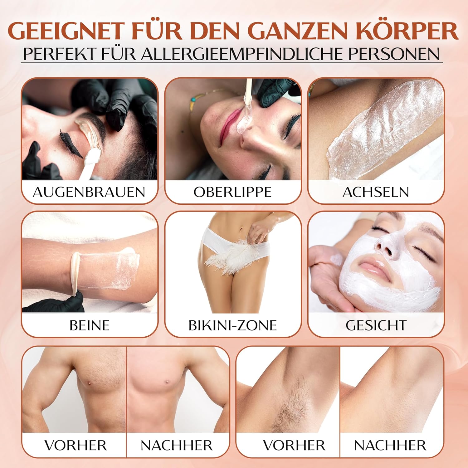 Dermawax Silky Peach Wachsperlen - 800 g