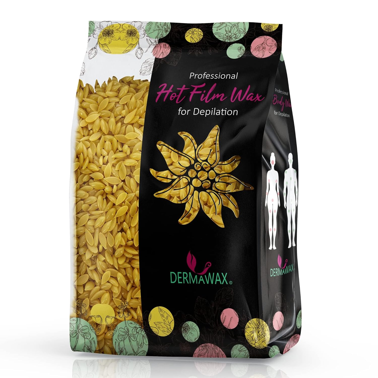 Dermawax Natural Honig Black Edition Wachsperlen - Filmwachs ohne Vliesstreifen