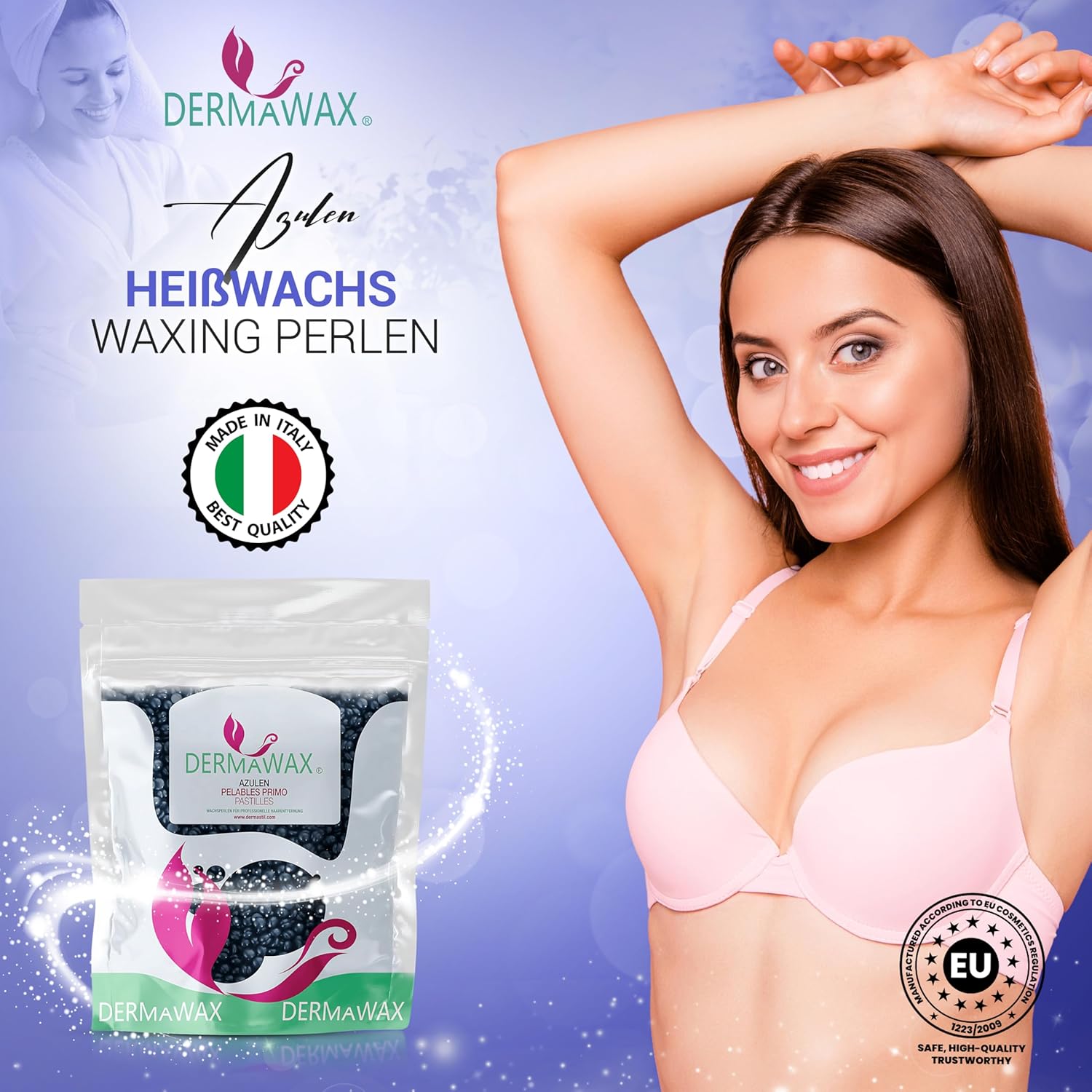 Dermawax Azulen Wachsperlen - Heißwachs ohne Vliesstreifen