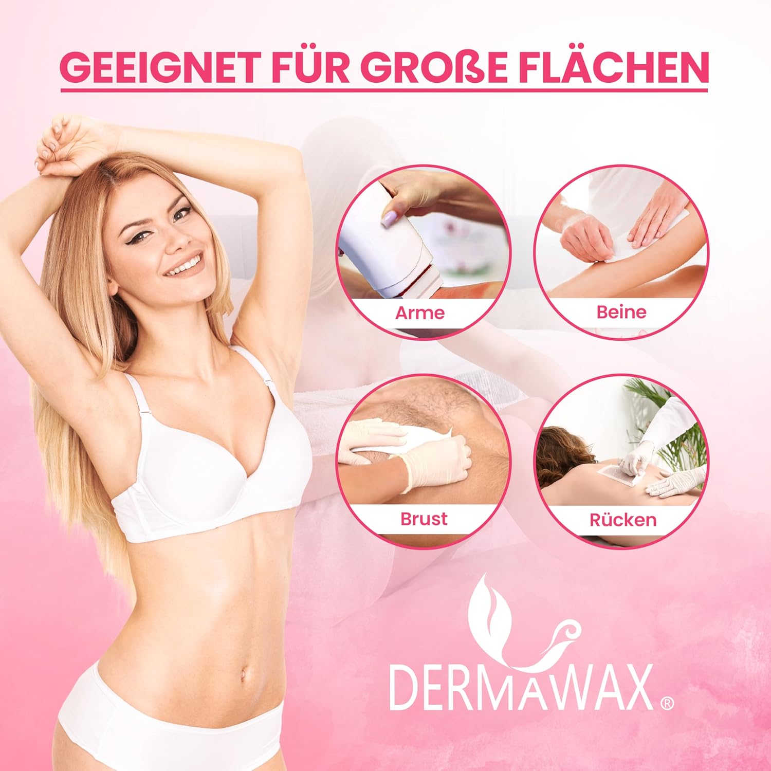 Dermawax Roll-On Wachswärmer Set Pink TiO2 - 25 W, 100 ml