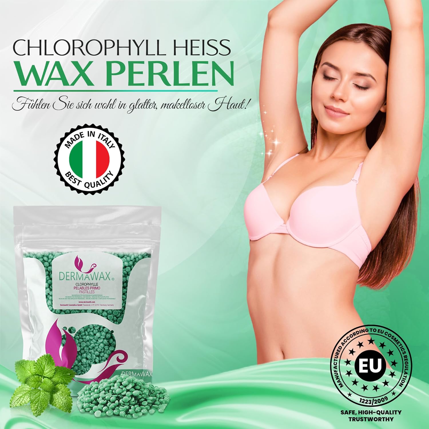 Dermawax Chlorophyll Wachsperlen - 1 kg