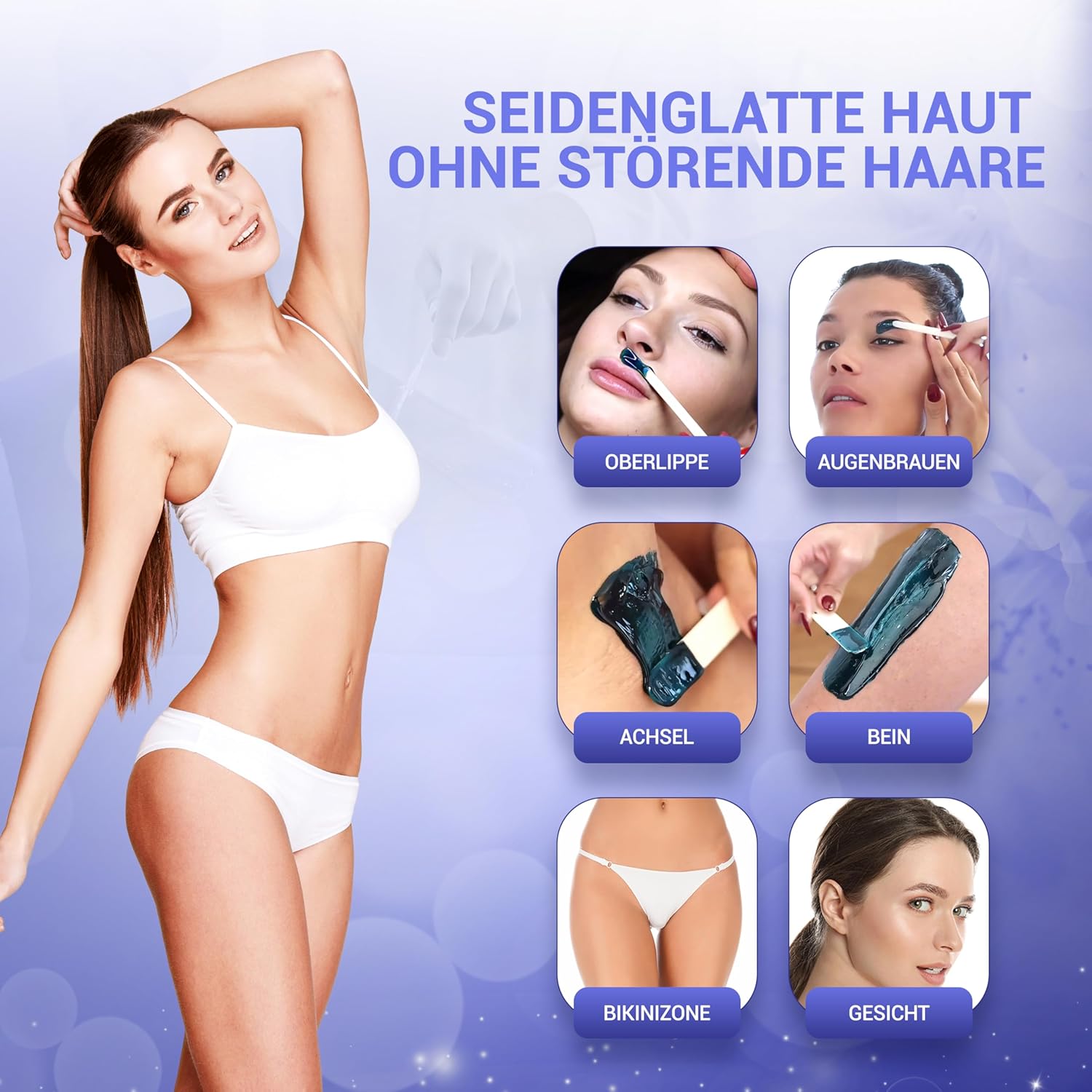 Dermawax Azulen Wachsperlen - Heißwachs ohne Vliesstreifen