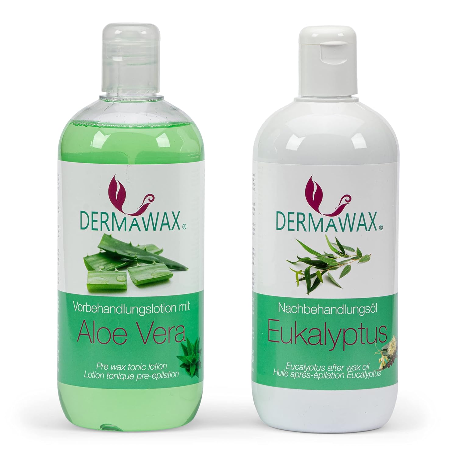 Dermawax Vor- und Nachbehandlungsset Aloe Vera und Eukalyptus - 2 x 500 ml