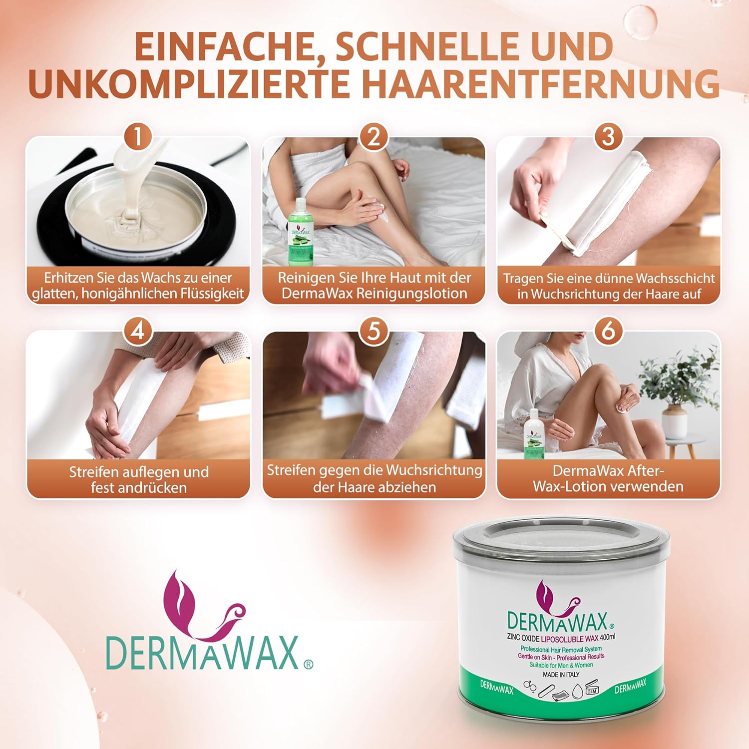 Dermawax Zinkoxid Warmwachs - 400 ml