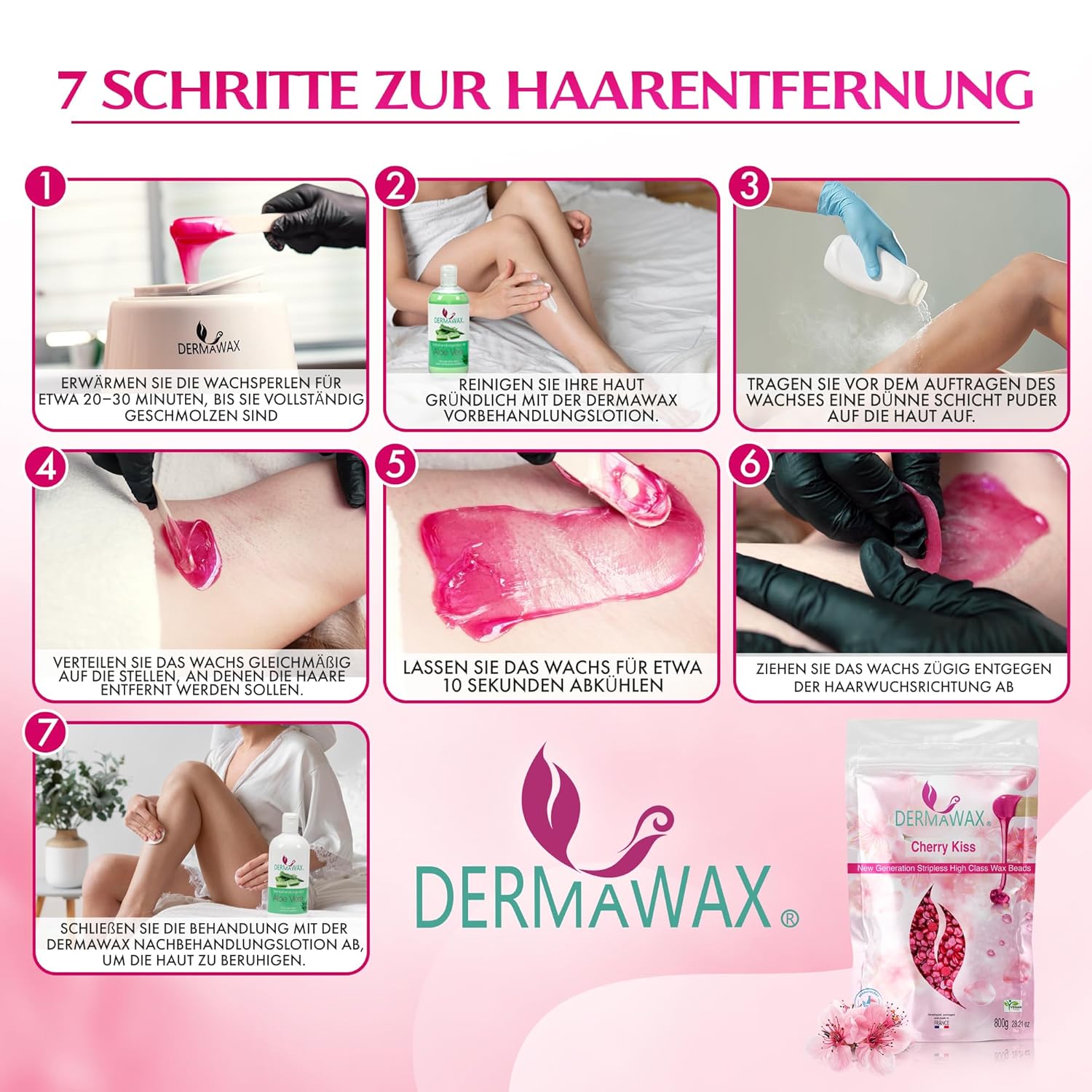 Dermawax Cherry Kiss Wachsperlen - 800 g