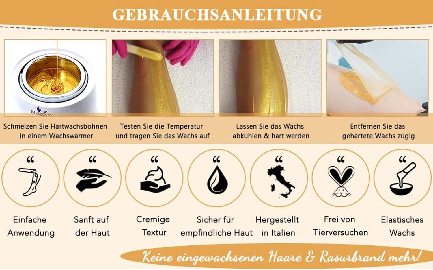 Dermawax Gold Black Edition Wachsperlen - veganes Filmwachs ohne Parfum