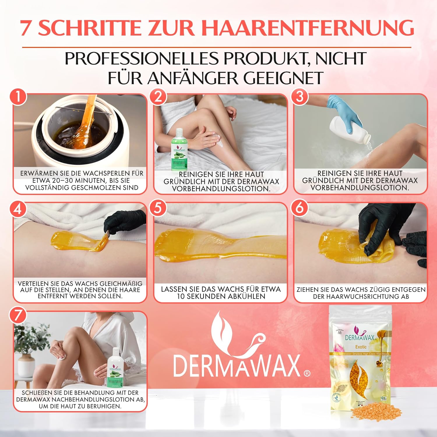 Dermawax Exotic Papaya Wachsperlen - 800g