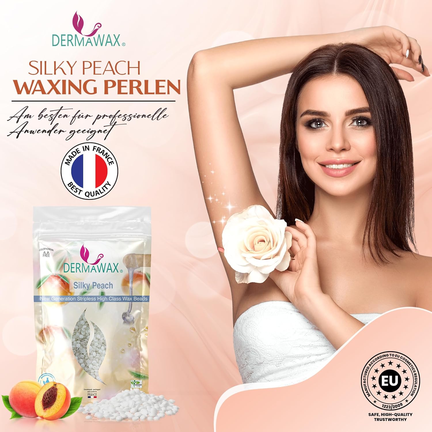 Dermawax Silky Peach Wachsperlen - 800 g