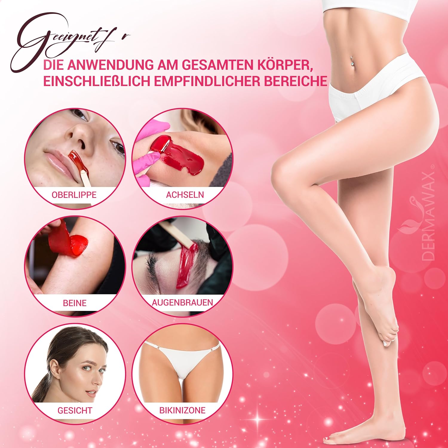 Dermawax Rose Wachsperlen - Für Gesicht, Körper & Bikini