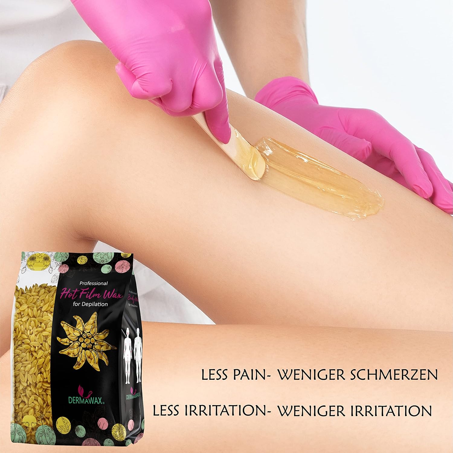 Dermawax Natural Honig Black Edition Wachsperlen - Filmwachs ohne Vliesstreifen