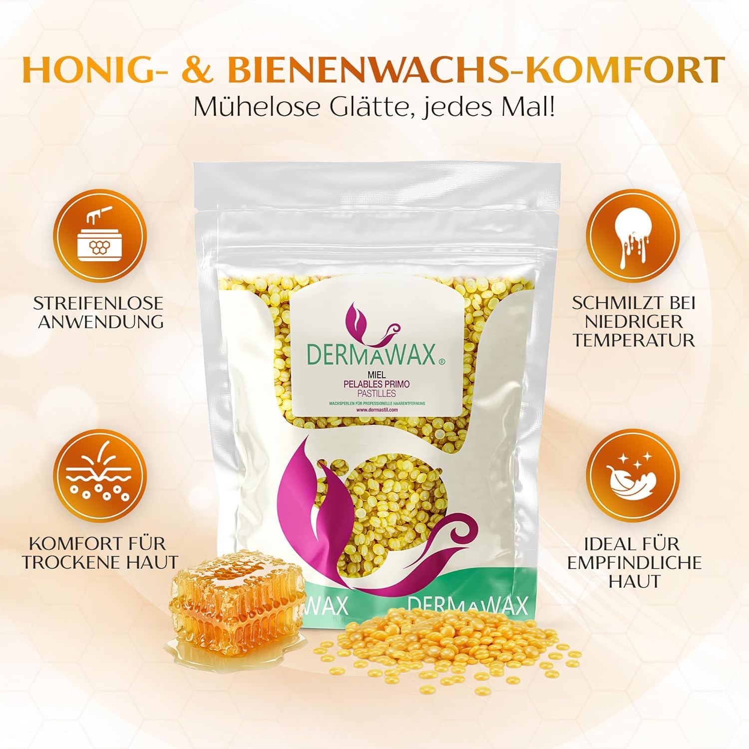 Dermawax Crystal Honig Wachsperlen