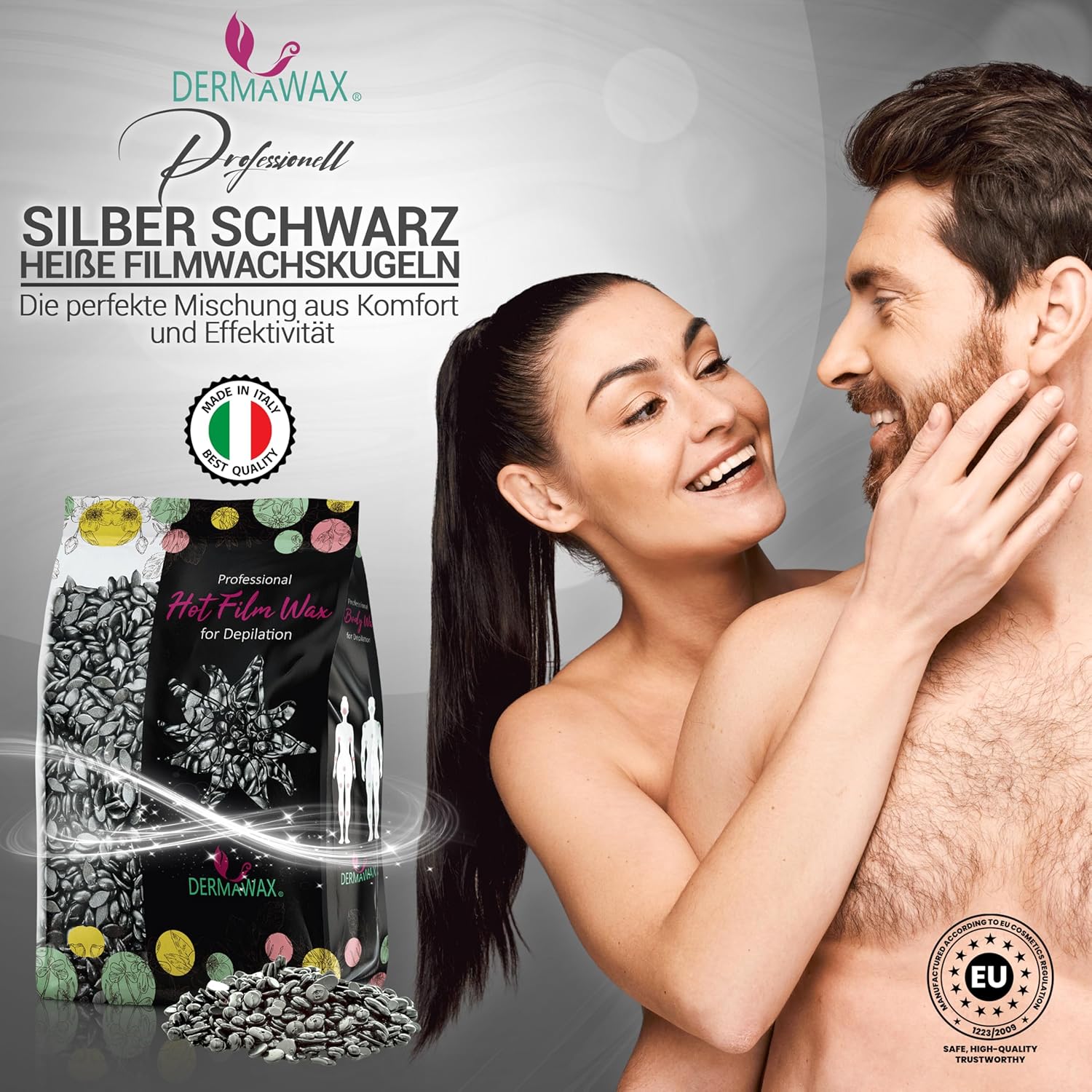 Dermawax Silver Black Edition Wachsperlen - Filmwachs ohne Vliesstreifen