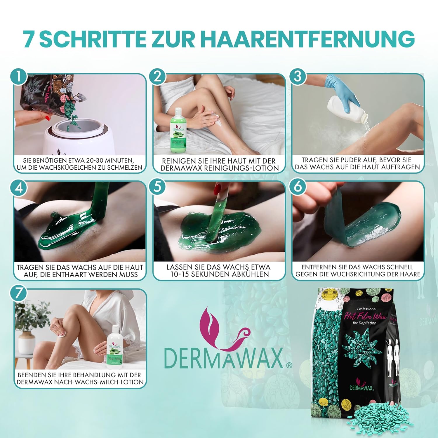 Dermawax Azulen Black Edition Wachsperlen - Filmwachs ohne Vliesstreifen