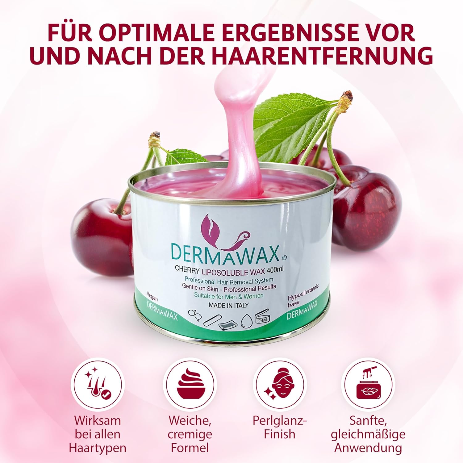 Dermawax Pink Cherry Warmwachs - 400 ml
