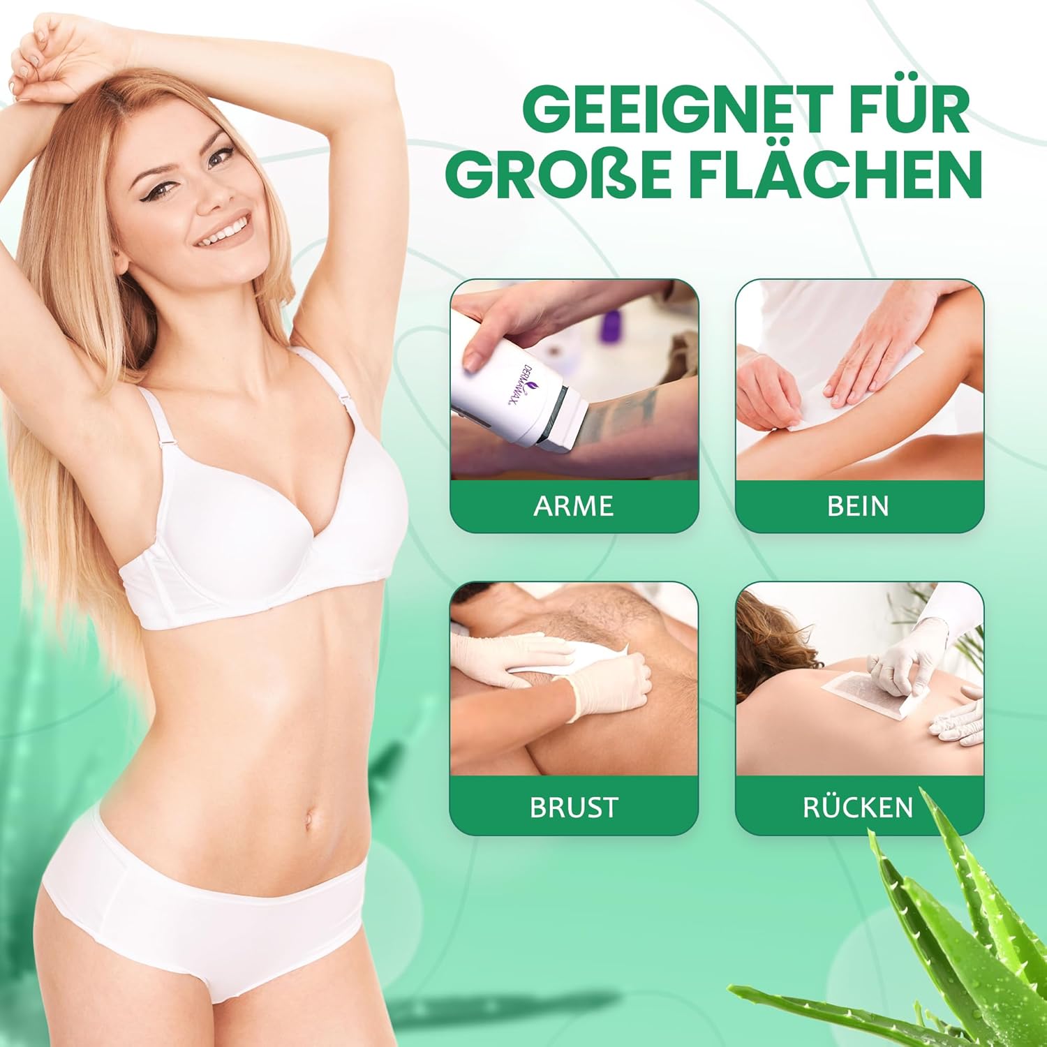 Dermawax Roll-On Wachswärmer Set Aloe Vera - 25 W, 100 ml