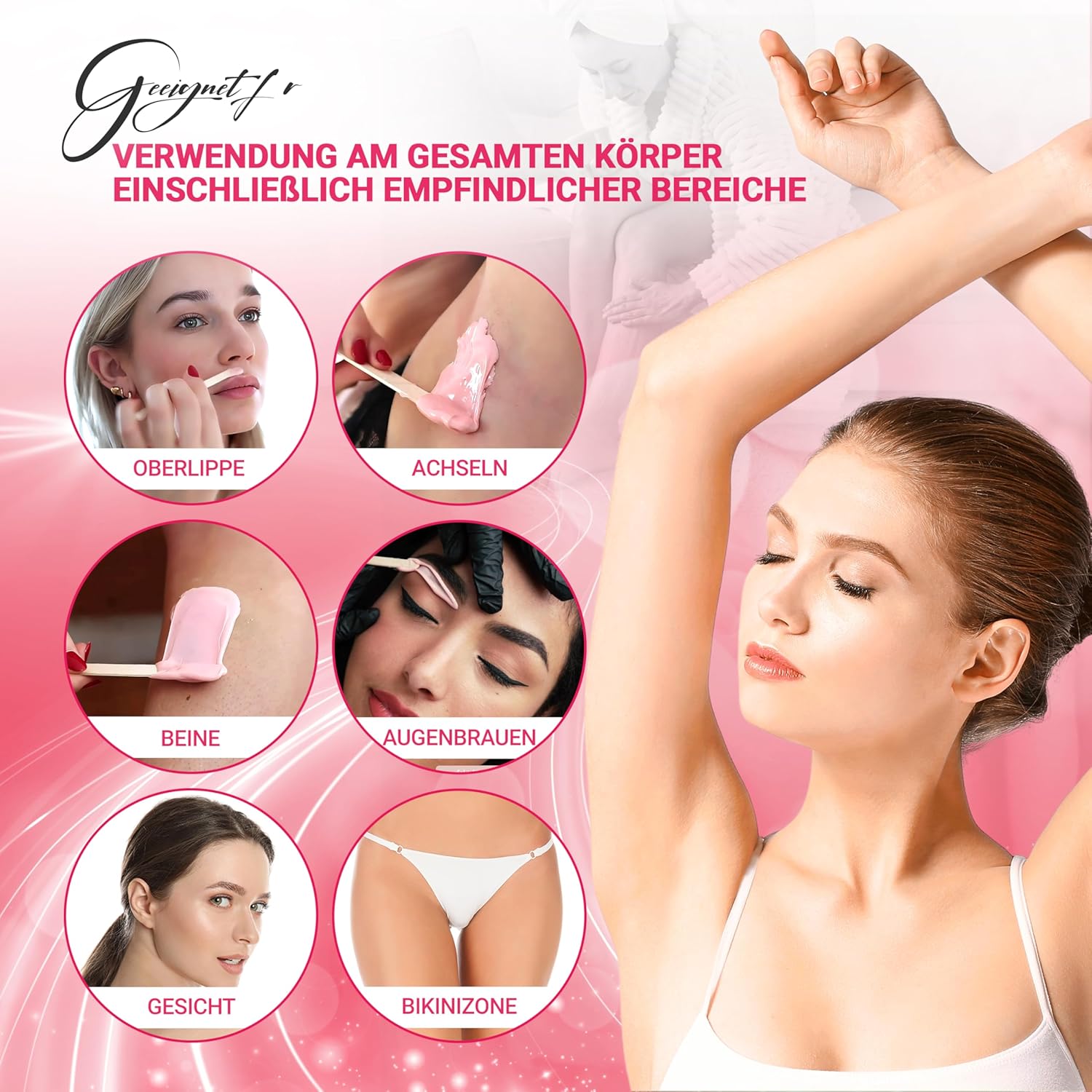 Dermawax Pink Rose TIO2 Wachsperlen - Heißwachs ohne Vliesstreifen