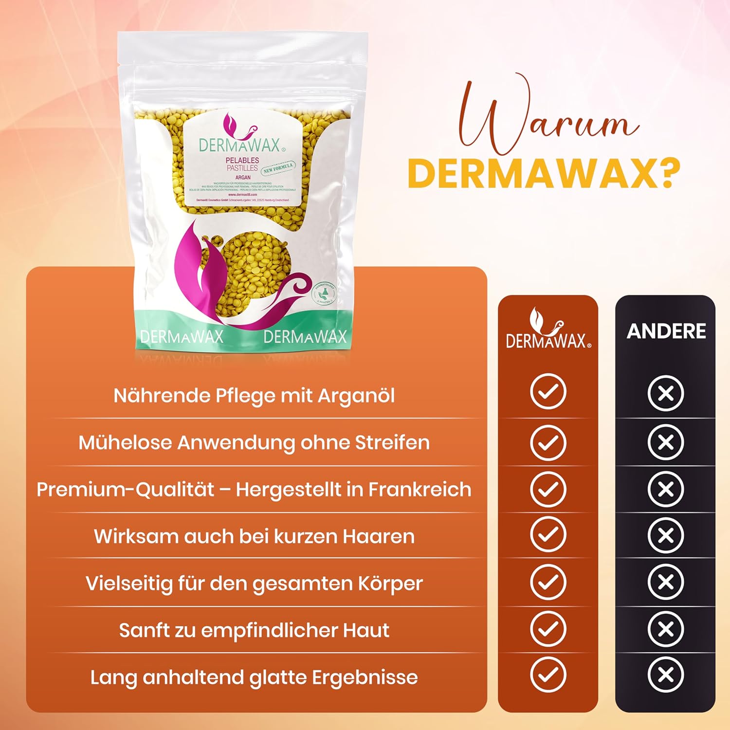 Dermawax Argan Wachsperlen - 1 kg