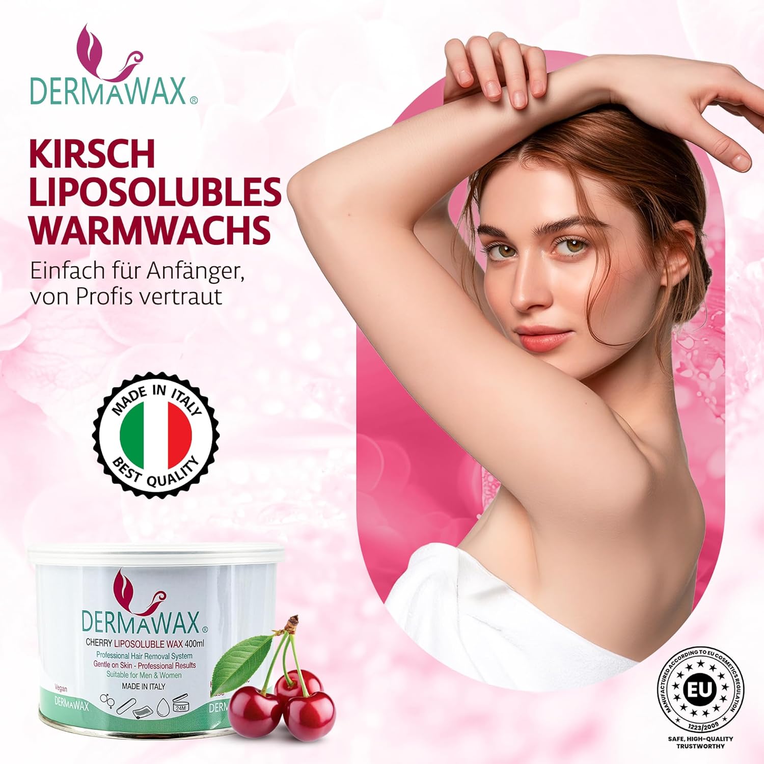 Dermawax Pink Cherry Warmwachs - 400 ml