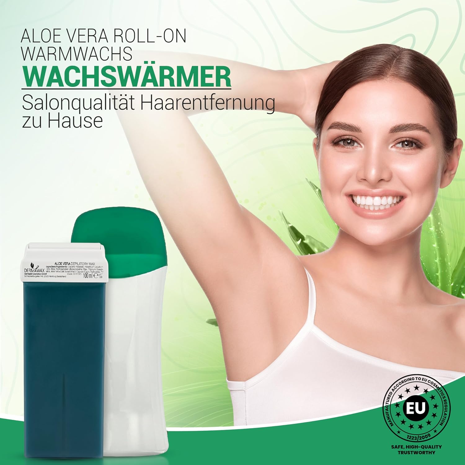 Dermawax Roll-On Wachswärmer Set Aloe Vera - 25 W, 100 ml