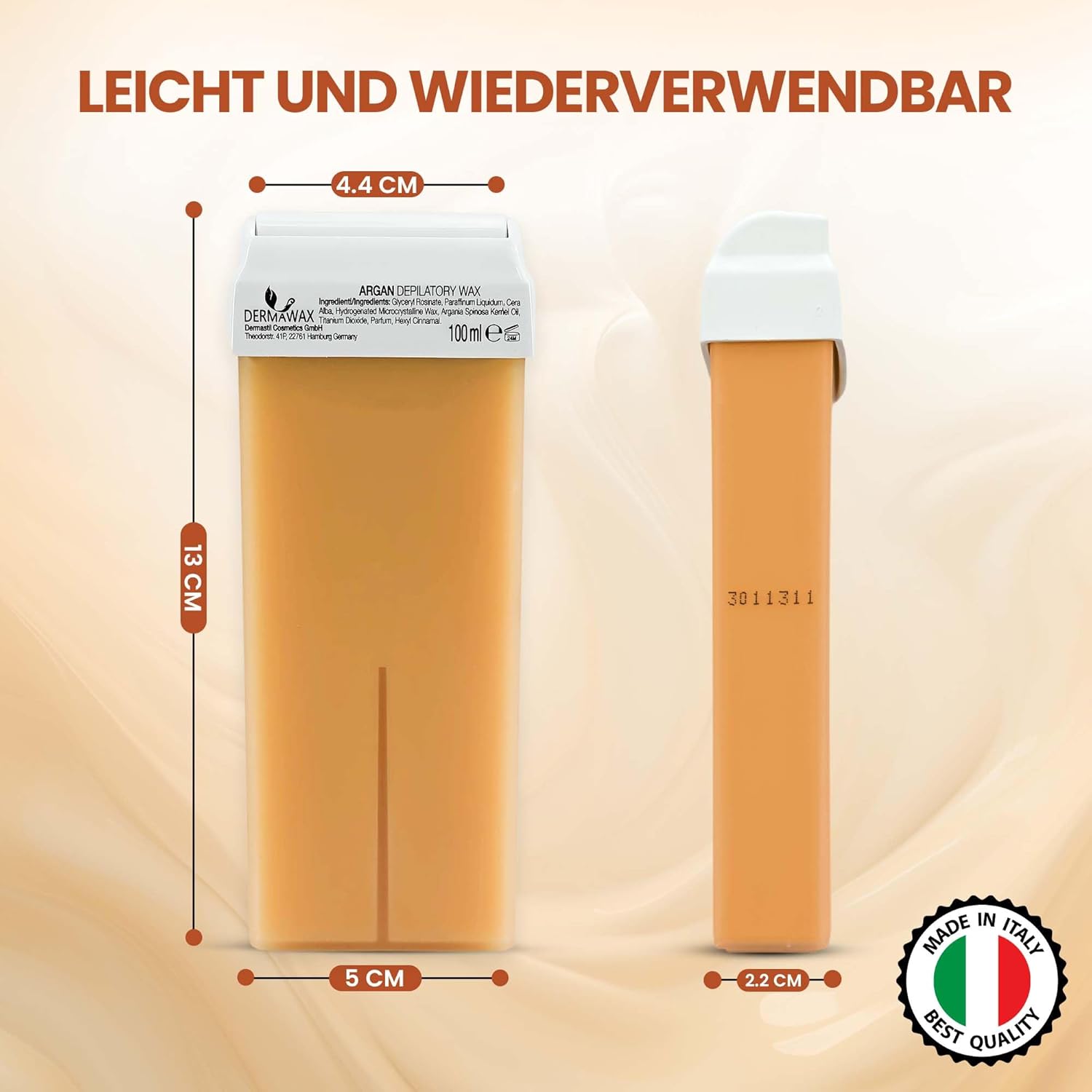 Dermawax Argan Roll-On-Wachspatronen - 6 x 100 ml
