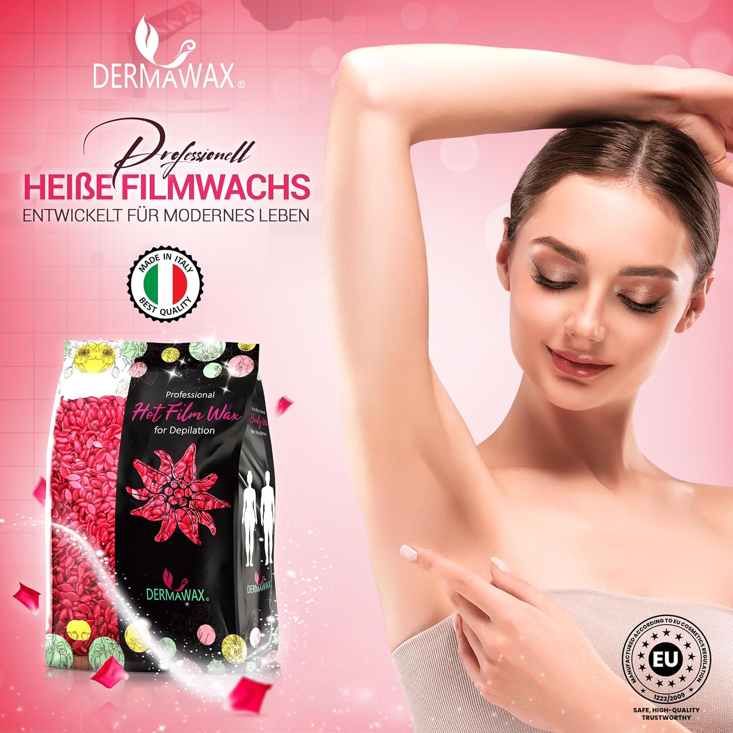 Dermawax Rose Wachsperlen - Für Gesicht, Körper & Bikini