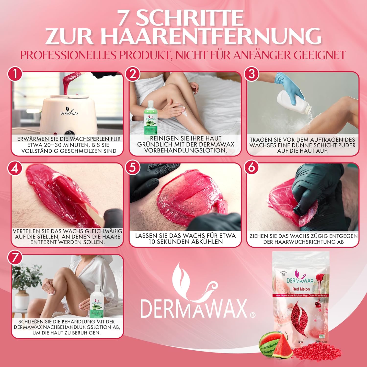 Dermawax Red Melon Wachsperlen - 800 g