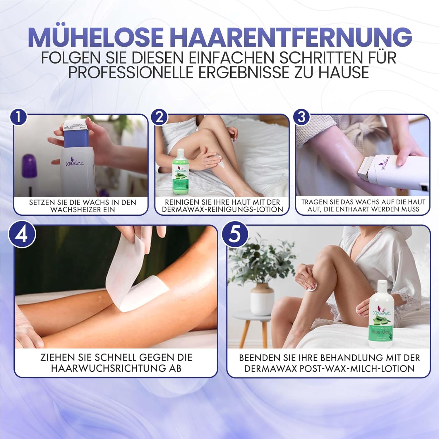 Dermawax Traubenkernöl Roll-On-Wachspatronen - 6 x 100 ml