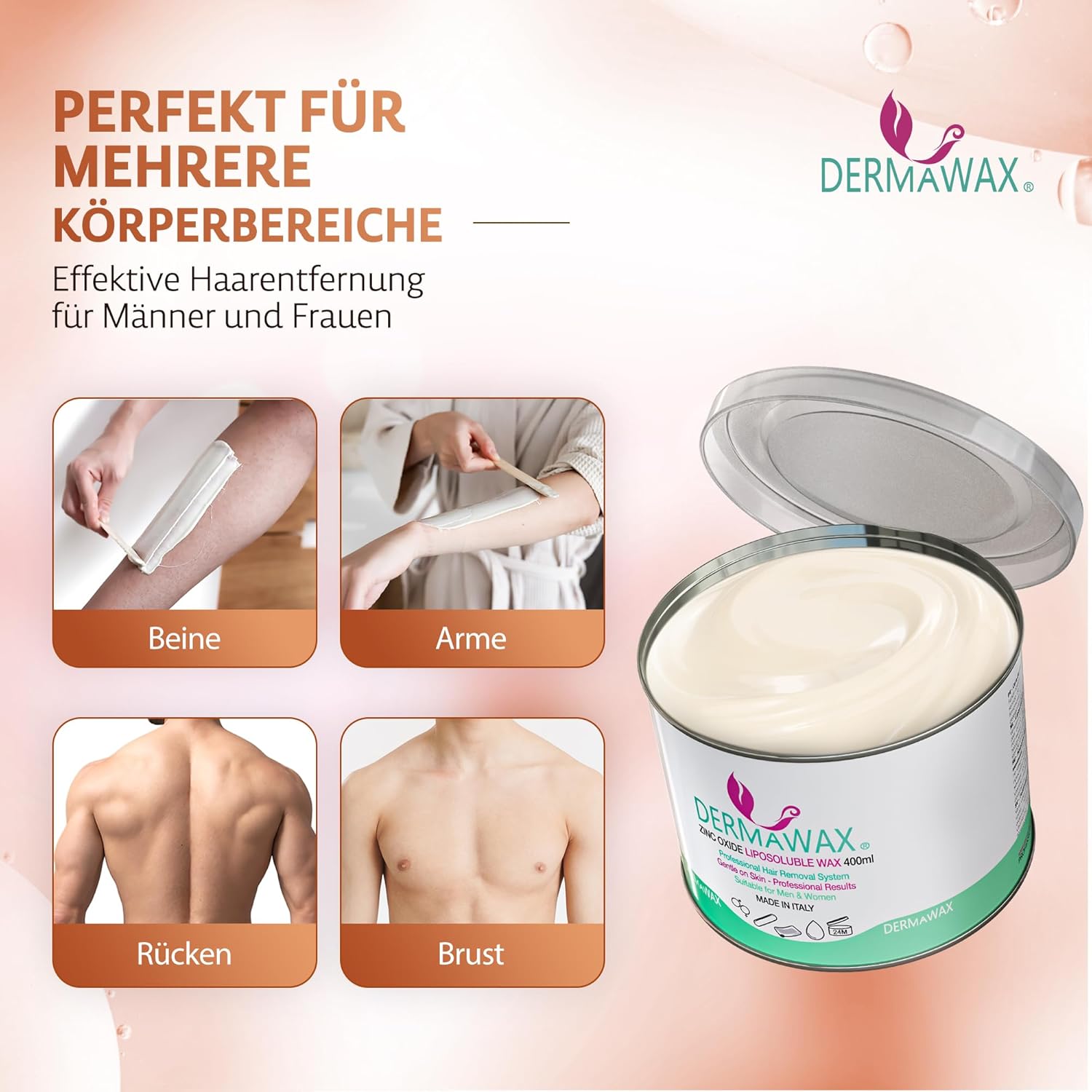 Dermawax Zinkoxid Warmwachs - 400 ml