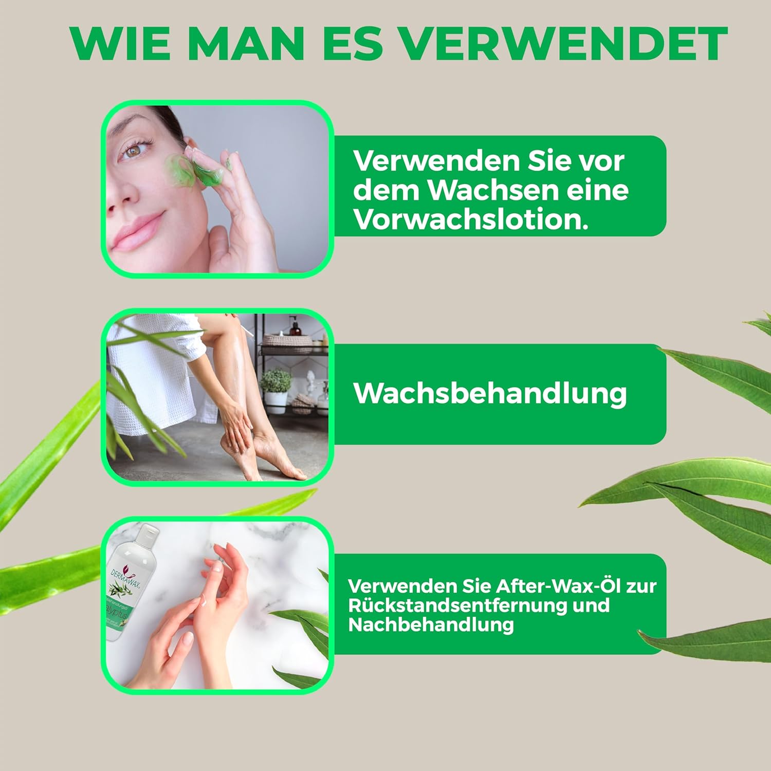 Dermawax Vor- und Nachbehandlungsset Aloe Vera und Eukalyptus - 2 x 500 ml
