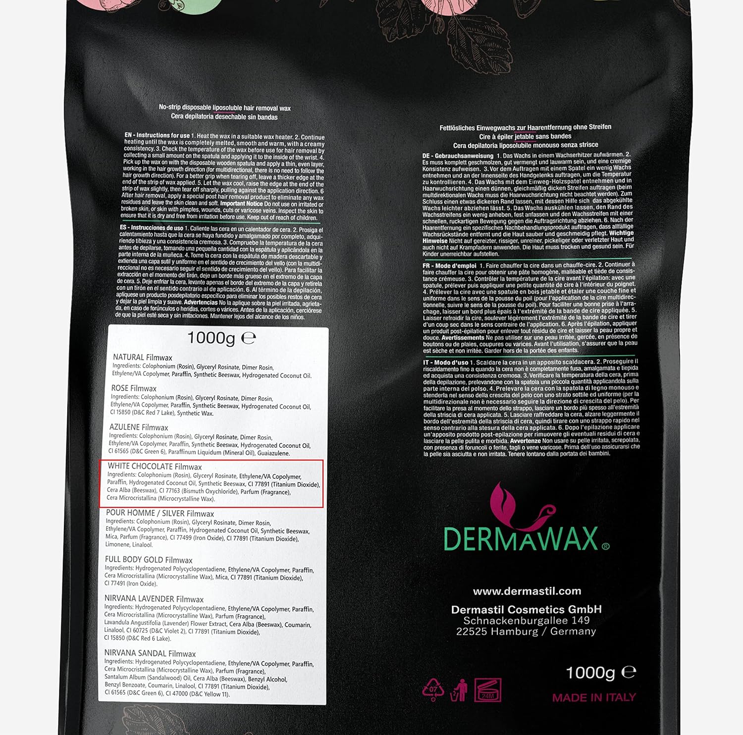 Dermawax Weiße Schokolade Wachsperlen - Sanftes Stripless Waxing für Männer & Frauen