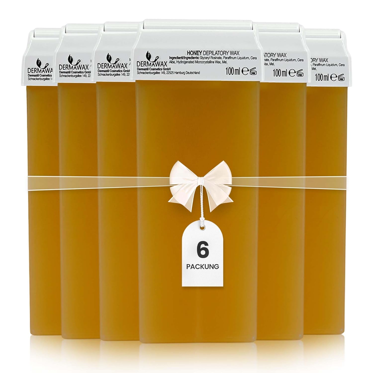 Dermawax Natural Honig Roll-On-Wachspatronen - 6 x 100 ml