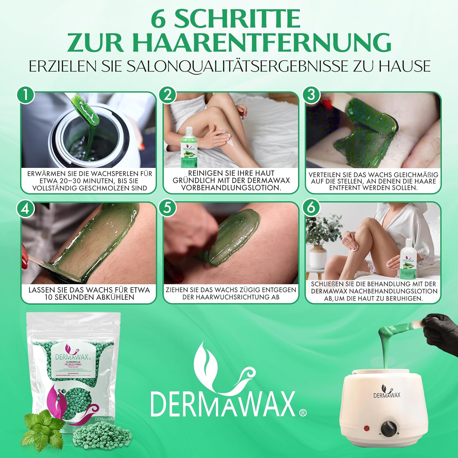 Dermawax Chlorophyll Wachsperlen - 1 kg