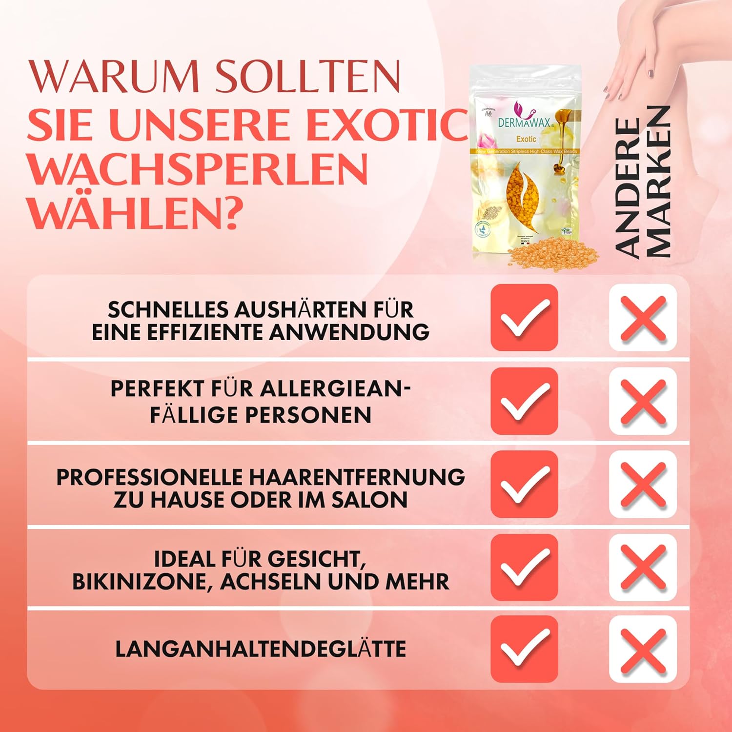 Dermawax Exotic Papaya Wachsperlen - 800g