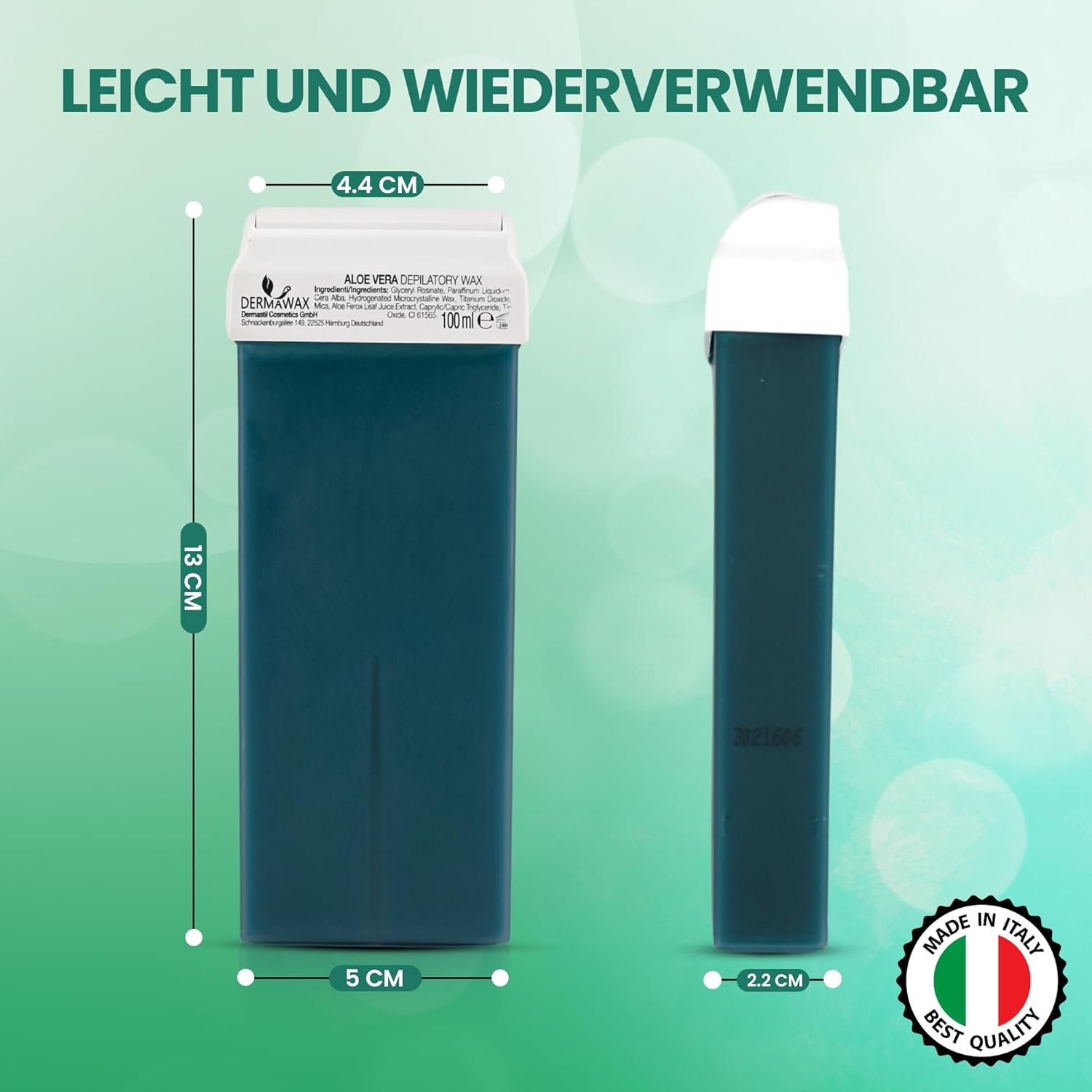 Dermawax Aloe Vera Roll-On-Wachspatronen - 6 x 100 ml