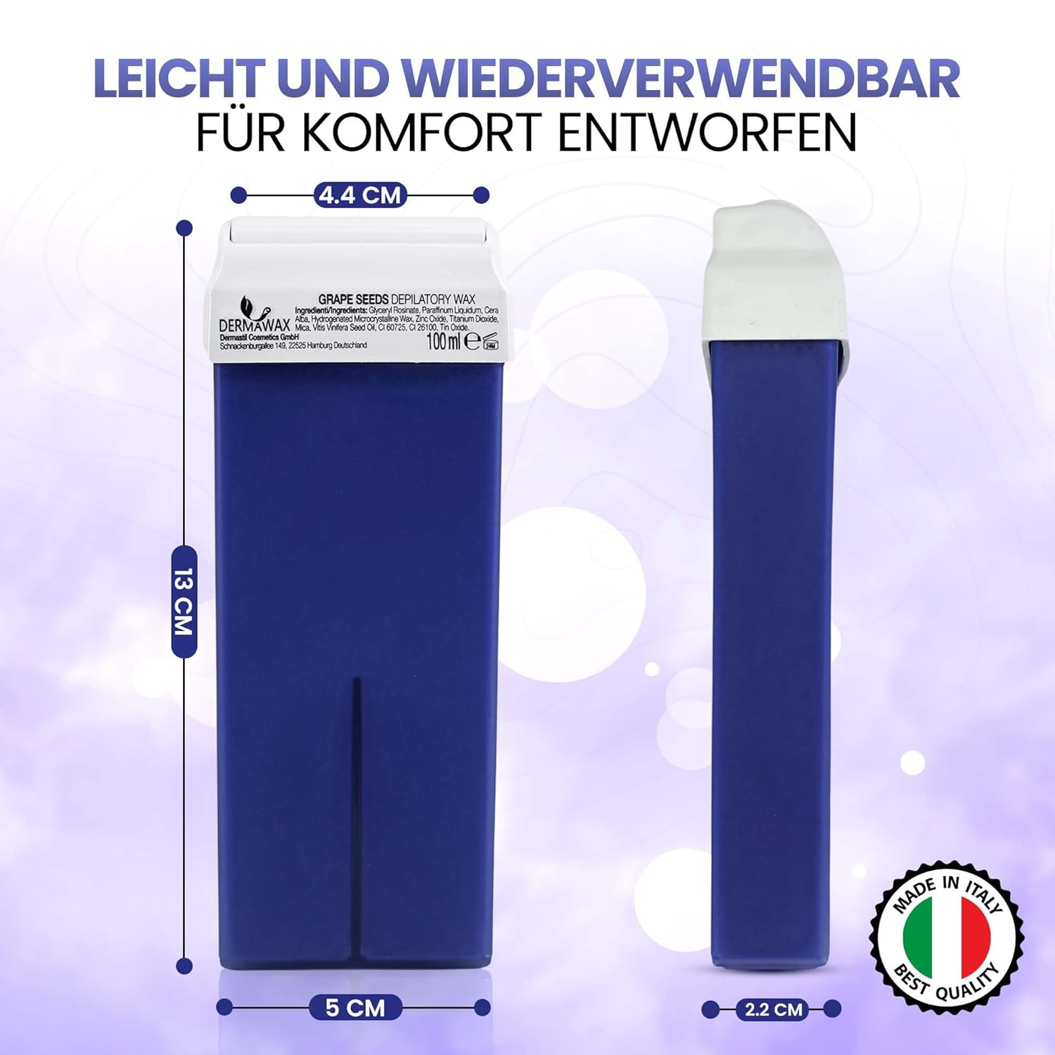 Dermawax Traubenkernöl Roll-On-Wachspatronen - 6 x 100 ml