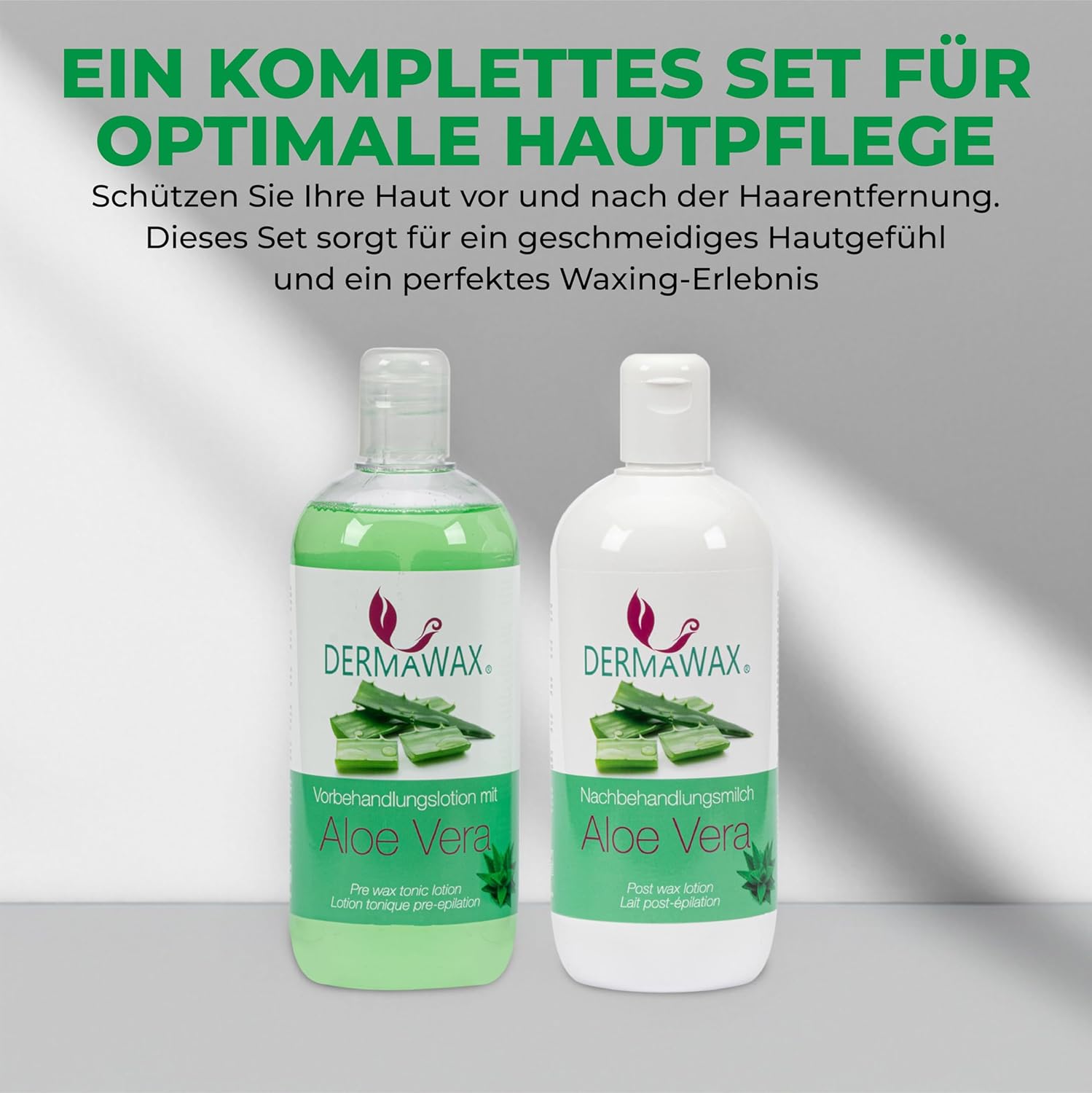 Dermawax Vor- und Nachbehandlungsset Aloe Vera - 2 x 500 ml