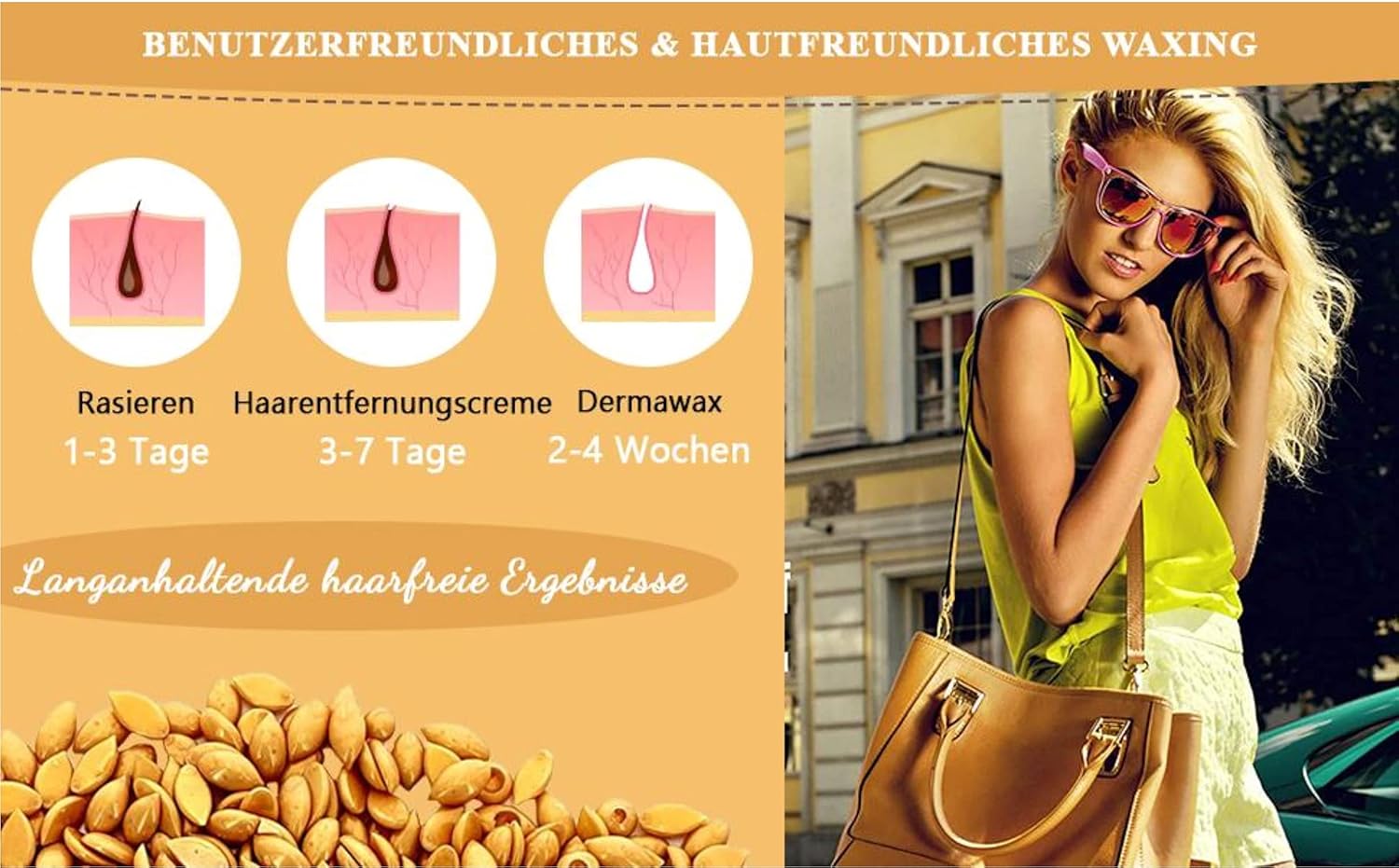 Dermawax Gold Black Edition Wachsperlen - veganes Filmwachs ohne Parfum
