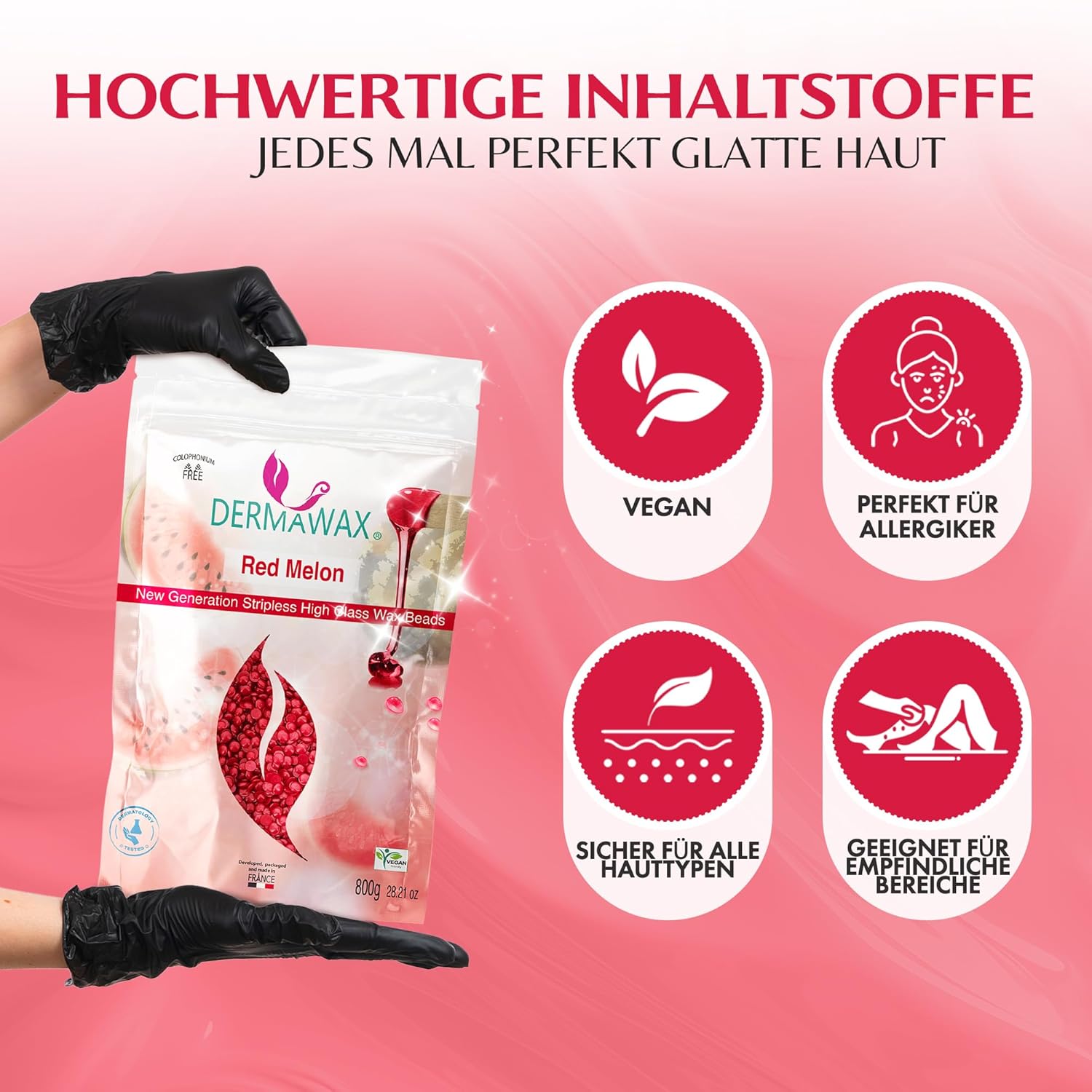 Dermawax Red Melon Wachsperlen - 800 g