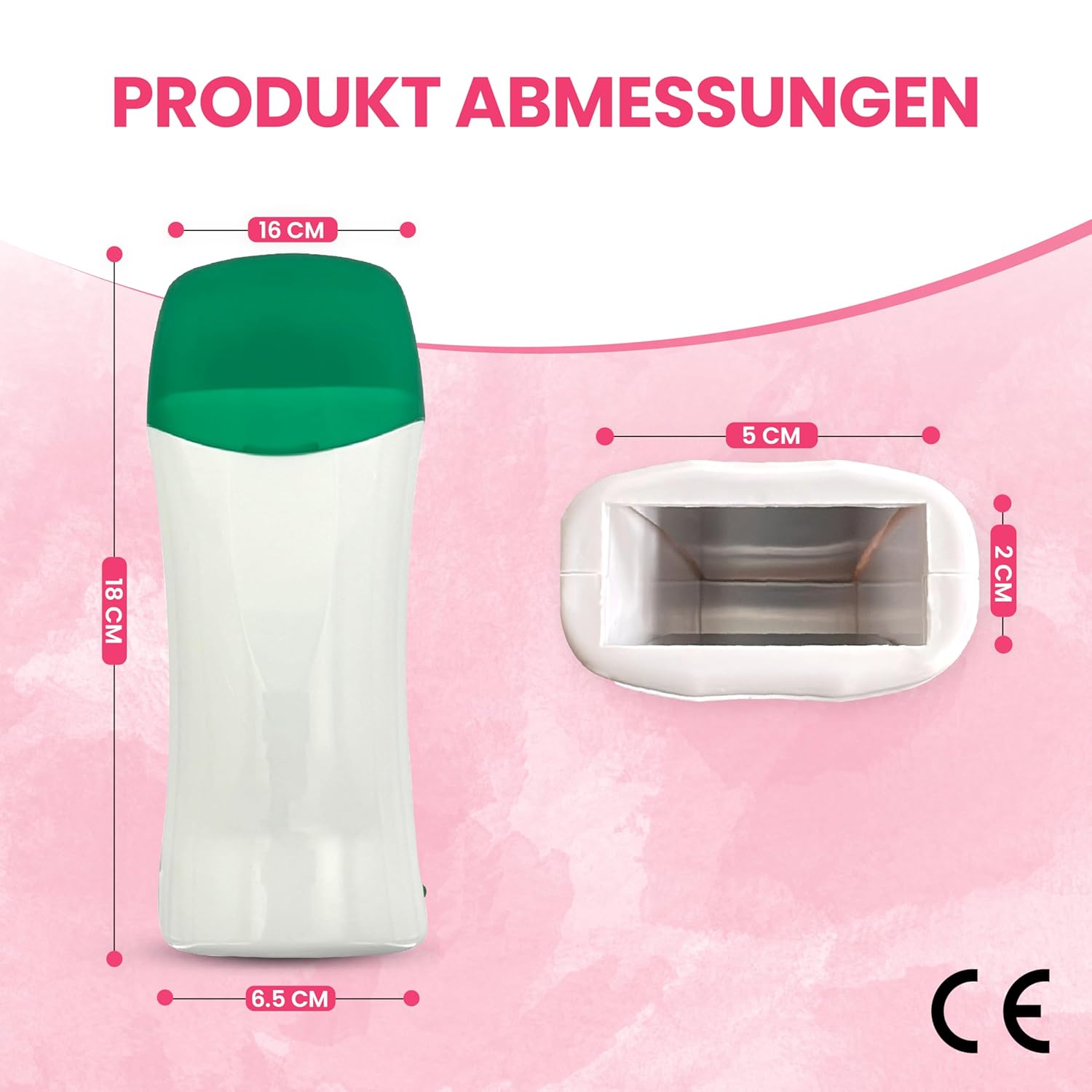 Dermawax Roll-On Wachswärmer Set Pink TiO2 - 25 W, 100 ml