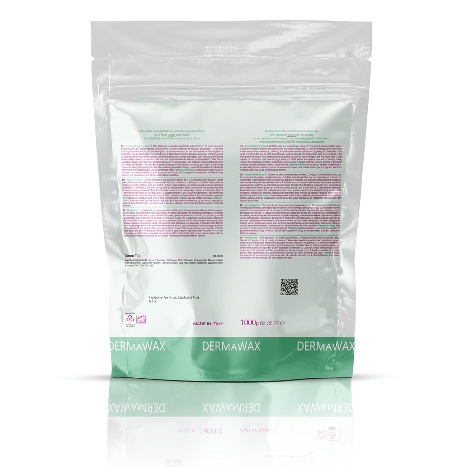 Dermawax Grüner Tee Wachsperlen - 1 kg