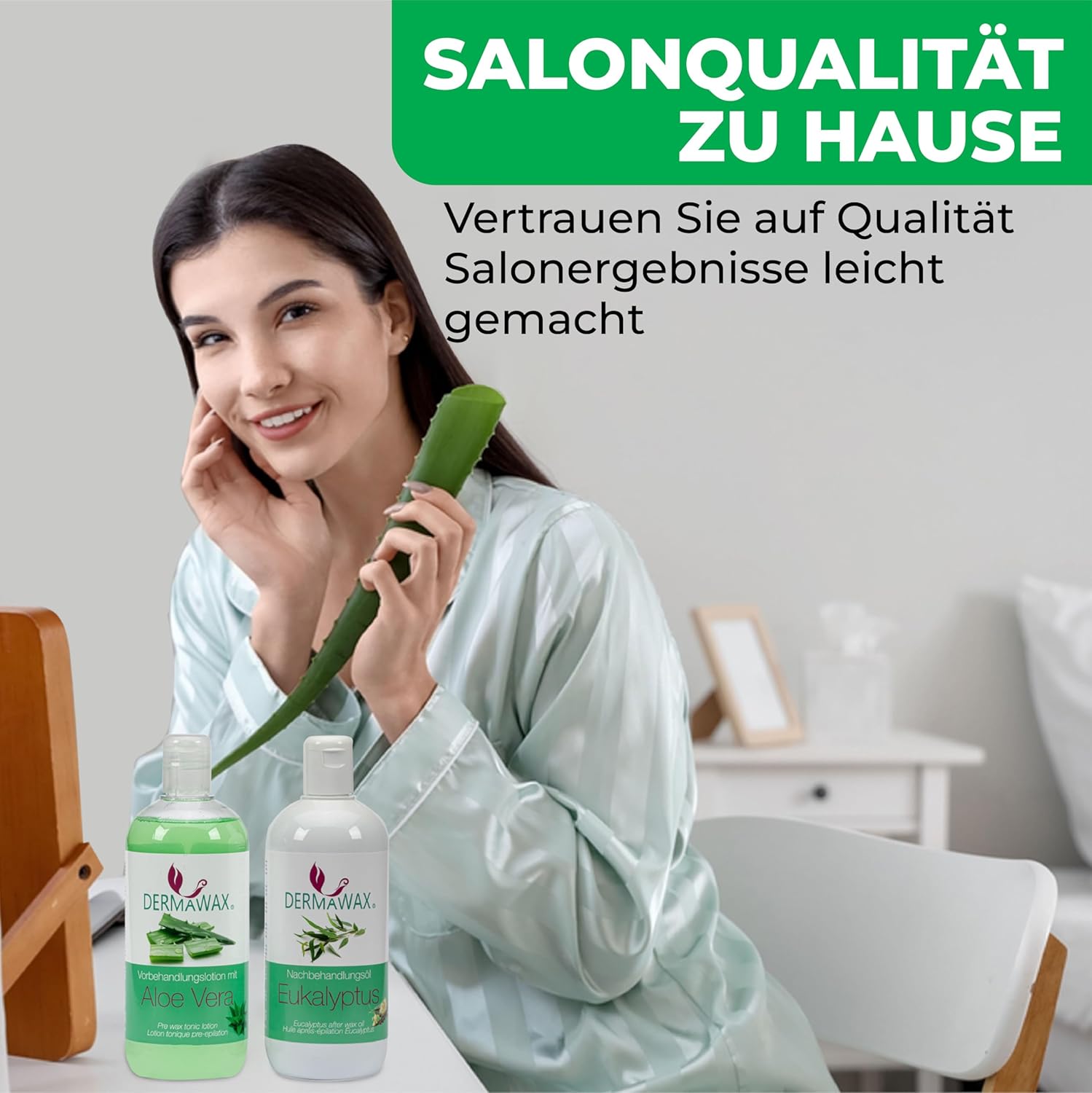 Dermawax Vor- und Nachbehandlungsset Aloe Vera und Eukalyptus - 2 x 500 ml