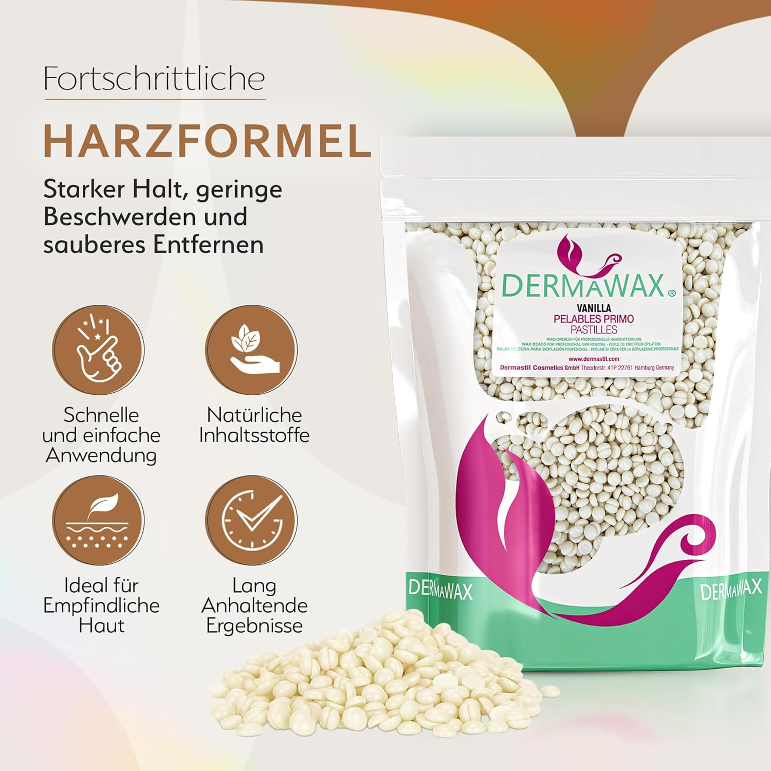 Dermawax Vanille Wachsperlen - 1 kg