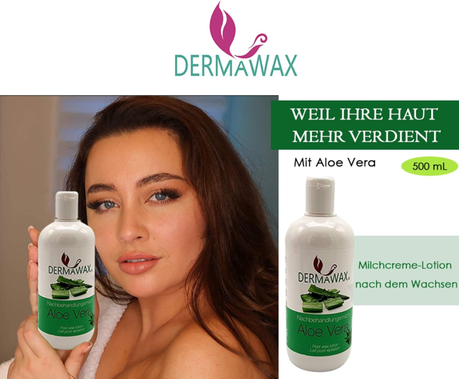 Dermawax Nachbehandlungsmilch Aloe Vera 500 ml