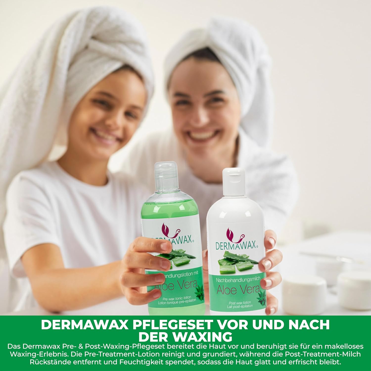Dermawax Vor- und Nachbehandlungsset Aloe Vera - 2 x 500 ml
