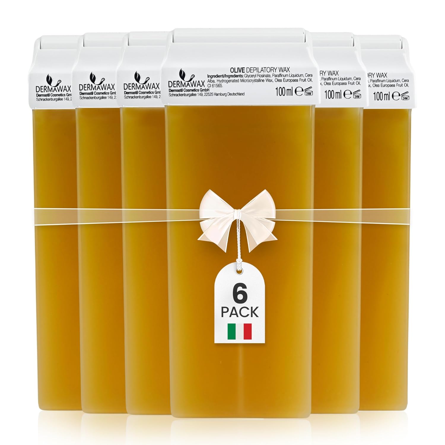 Dermawax Olive Roll-On-Wachspatronen - 6 x 100 ml