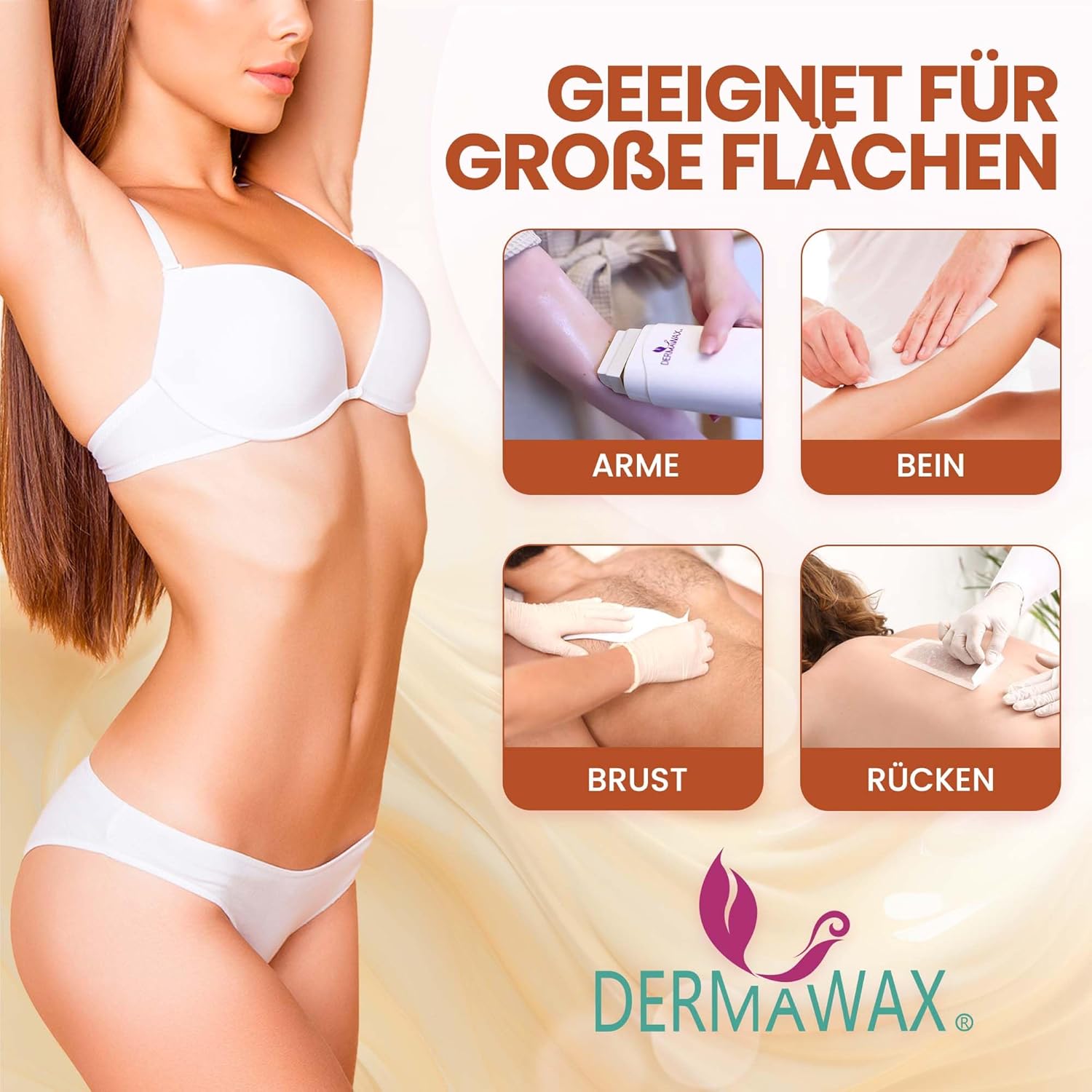 Dermawax Argan Roll-On-Wachspatronen - 6 x 100 ml