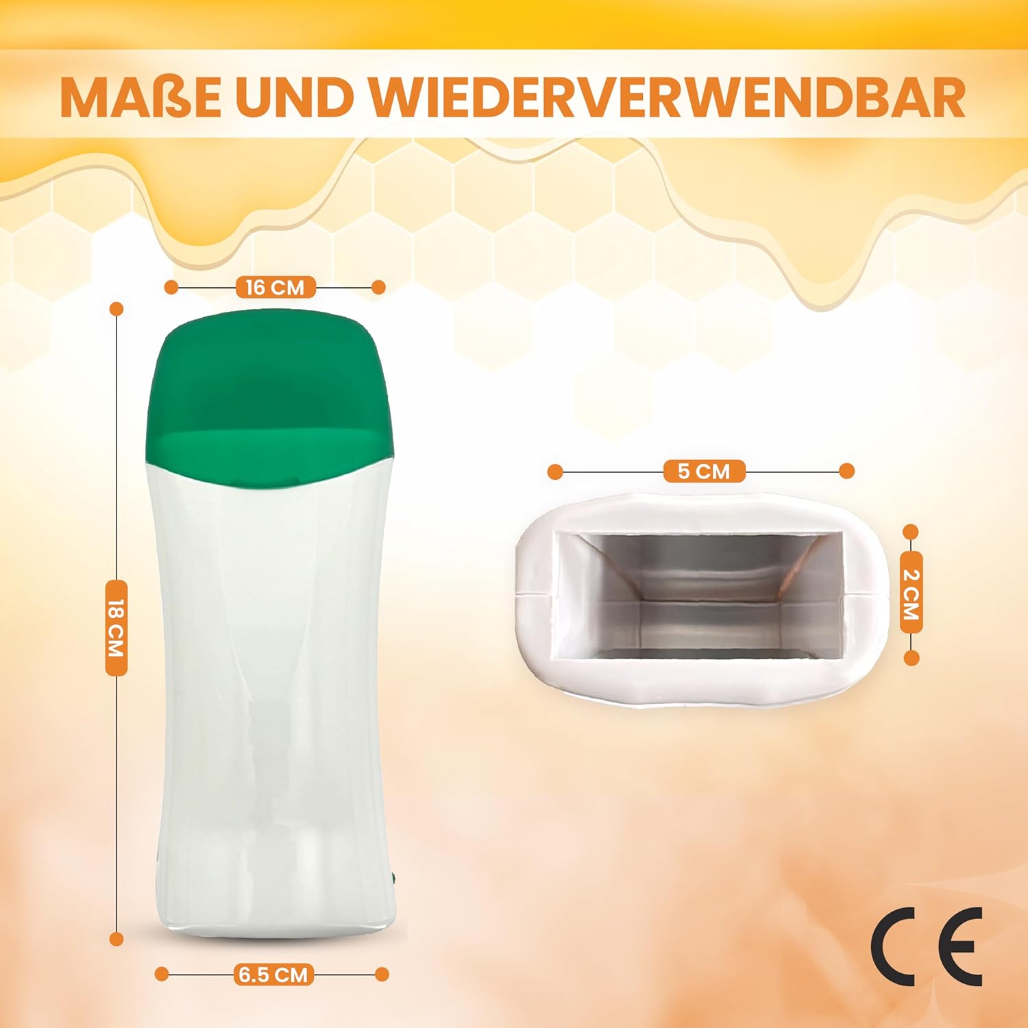 Dermawax Roll-On Wachswärmer Set Honig - 25W, 100 ml