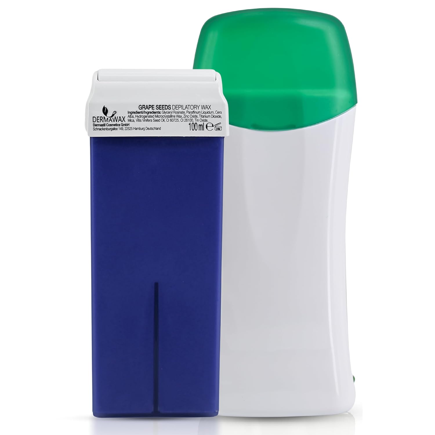 Dermawax Roll-On Wachswärmer Set Traubenkernöl - 25 W, 100 ml